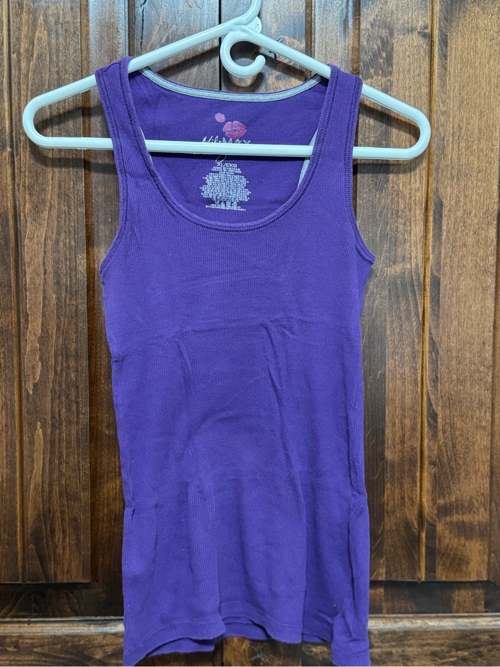 Miley Cyrus & Max Azria Purple Ribbed Tank Top